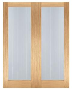 Mexicano 1981mm X 1067mm Clear Glass Internal Door Pair In Oak