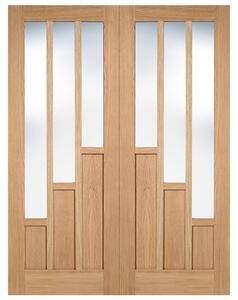 Coventry 1981mm X 1220mm Clear Glass Internal Door Pair In Oak