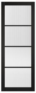 Soho 1981mm X 533mm Reeded Glazed Internal Door In Black