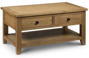 Aaralyn Wooden Coffee Table With 2 Drawers In Waxed Oak