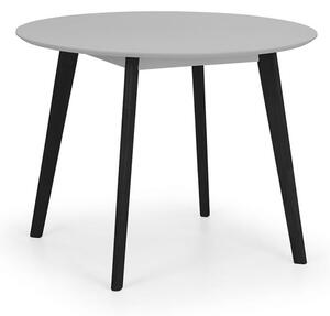 Calah Wooden Dining Table Round In Grey And Black