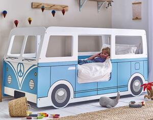 Calaminag Wooden Bus Shape Children Bed In Light Blue