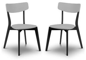 Calah Grey And Black Wooden Dining Chairs In Pair