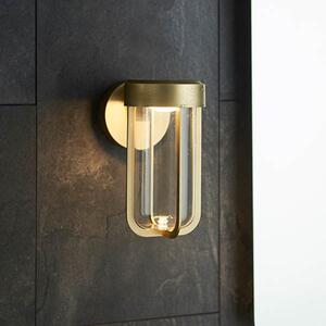 Afton Clear Glass Shade Bathroom Wall Light In Brushed Gold