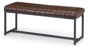 Barras Faux Leather Dining Bench In Brown