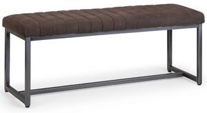 Barras Fabric Dining Bench In Charcoal Grey