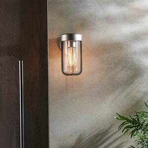 Adel Clear Glass Shade Outdoor Wall Light In Silver