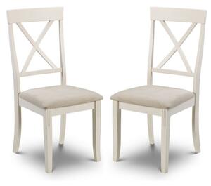 Dagan Ivory Wooden Dining Chairs In Pair