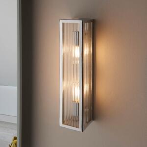 Adel Clear Ribbed Glass Diffuser Bathroom Wall Light In Chrome