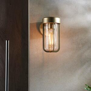 Adel Clear Glass Shade Outdoor Wall Light In Gold