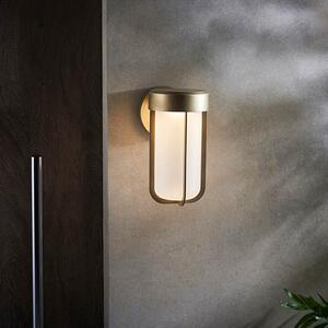 Adel Frosted Glass Shade LED Outdoor Wall Light In Gold