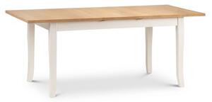 Dagan Wooden Extending Dining Table In Ivory And Oak