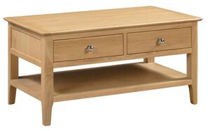 Callia Wooden Coffee Table With 2 Drawers In Natural