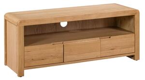 Camber Wooden TV Stand With 3 Drawers In Waxed Oak