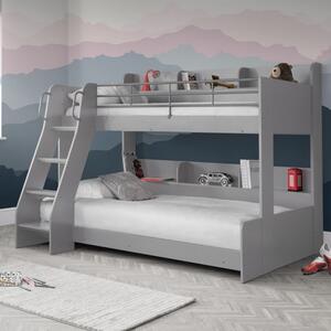 Dallyce Wooden Triple Sleeper Bunk Bed In Light Grey