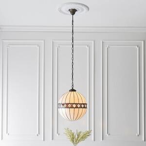 Fargo Tiffany Glass Shade Globe Pendant Light in Satin Black