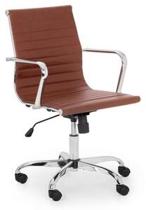 Gerry Faux Leather Home And Office Chair In Brown