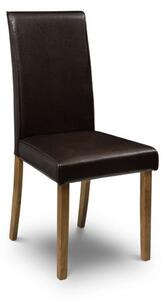 Haneul Faux Leather Dining Chair With Oak Legs In Brown