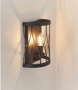 Heston Rustic Bronze Wall Light In Matt Black