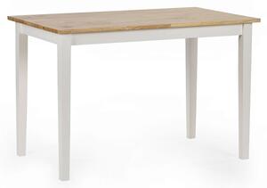 Lamar Wooden Dining Table Rectangular In Light Oak And White