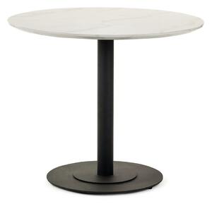 Layton Wooden Dining Table Round In White Marble Effect