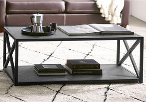 Lamar Wooden Coffee Table With Metal Frame In Black