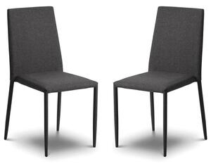 Jarrell Grey Fabric Dining Chairs In Pair