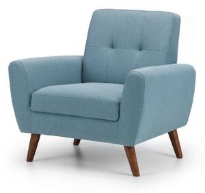 Macia Fabric 1 Seater Sofa With Wooden Legs In Blue