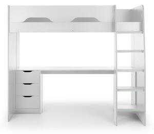 Madrid Wooden Gaming High Sleeper Children Bed In White