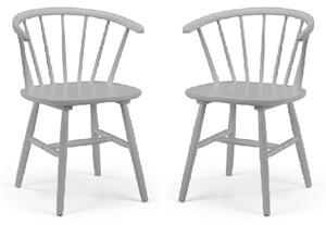 Marne Grey Wooden Dining Chairs With Curved Back In Pair