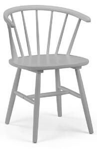 Marne Wooden Dining Chair With Curved Back In Grey