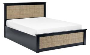 Pabla Wooden Storage Ottoman King Size Bed In Black