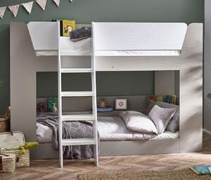 Pampa Wooden Children Bunk Bed In Taupe And White