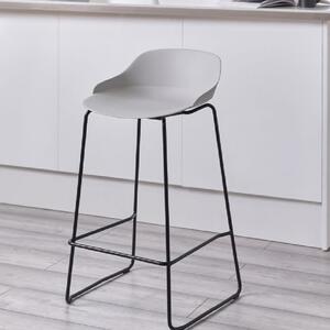 Racco Plastic Bar Stool With Metal Legs In Light Grey