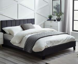 Ragina Velvet King Size Bed In Grey