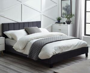 Ragina Velvet Single Bed In Grey