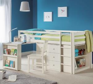 Rayon Wooden Sleep Station Bunk Bed In Stone White