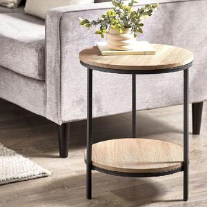 Tacita Wooden Lamp Table With Shelf In Sonoma Oak