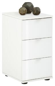 Palmer Wooden Office Pedestal With 3 Glass Drawers In White