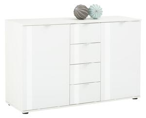 Palmer Wooden Sideboard With White Gloss Fronts In Matt White