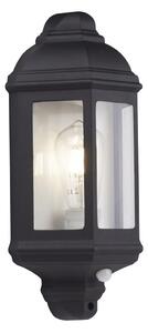 Maine Clear Glass Shade Metal Outdoor Wall Light In Black