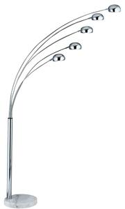 Giraffe 5 Light Floor Lamp With White Marble Base In Chrome