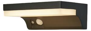 Solar LED Polycarbonate Outdoor Wall Light Horizontal In Black