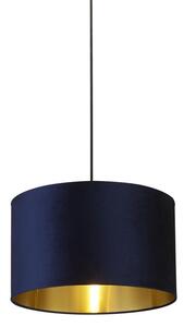 Afton Navy Velvet Shade Pendant Light With Gold Inner In Blue