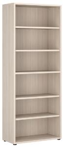 Macon Wooden Bookcase Wide With 6 Shelves In Warm Mapple