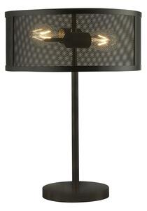 Fishnet 2 Light Metal Table Lamp In Matt Black