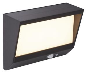 Solar LED Polycarbonate Outdoor Wall Light Vertical In Black