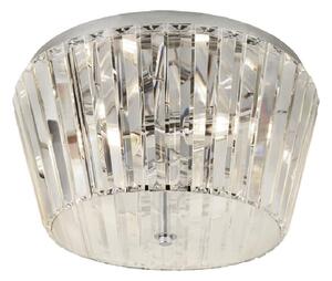 Taira 3 Light Crystal Glass Ceiling Flush Light In Chrome