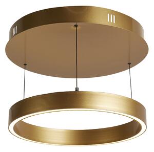 Layla Small Round Opal Acrylic Pendant Light In Matt Gold