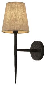 Gothic Natural Fabric Shade Wall Light In Black